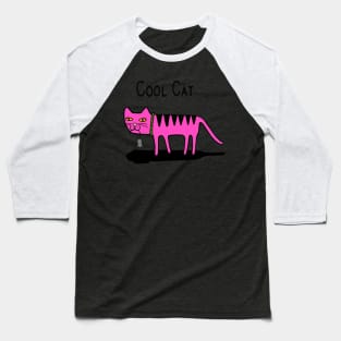 Cool Cat - pink cat Baseball T-Shirt